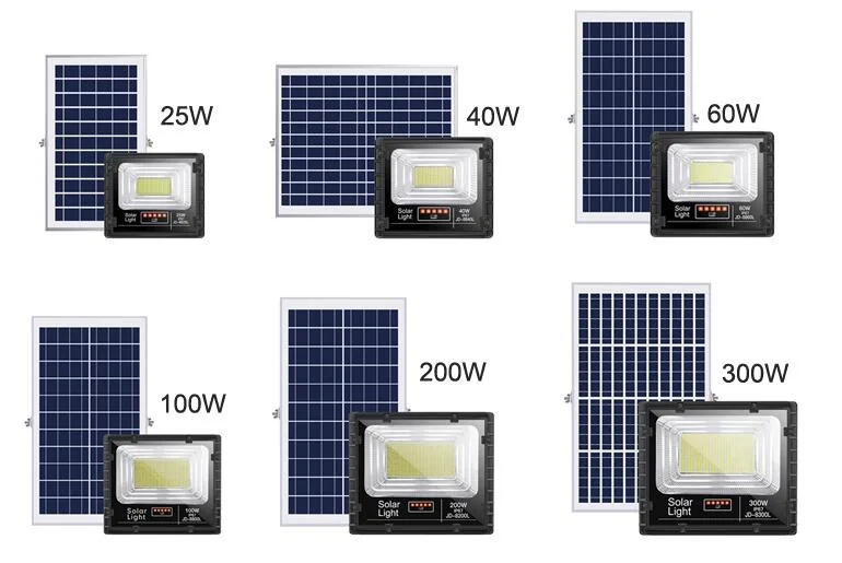 25W 40W 60W 100W 200W 300W IP65 Waterproof Solar Powered Outdoor LED Solar Flood Garden Light